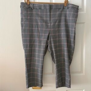 Lane Bryant Gray and Pink Plaid Cropped Pants